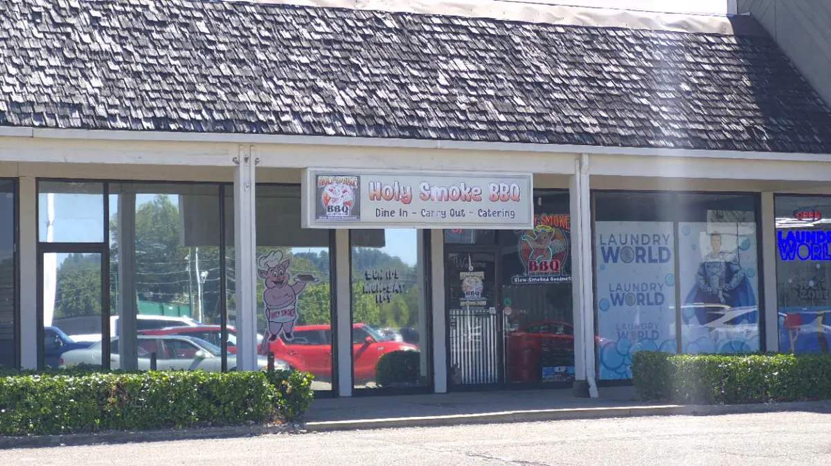 Holy Smoke BBQ storefront in Ceredo, West Virginia